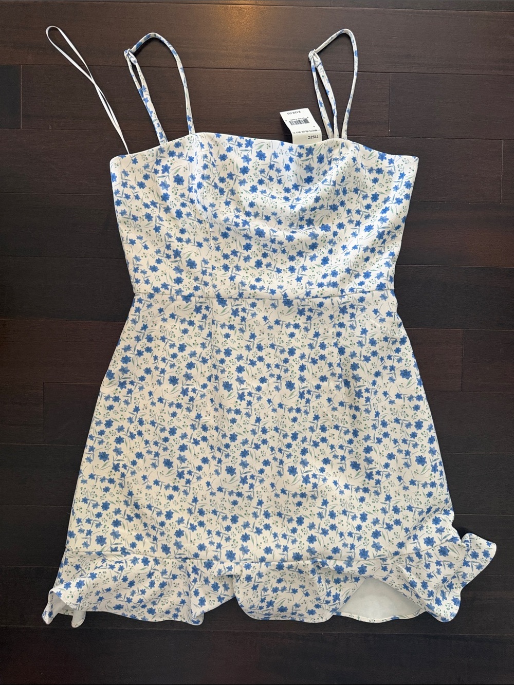 French Connection Blue Floral Spaghetti-Strap Dress